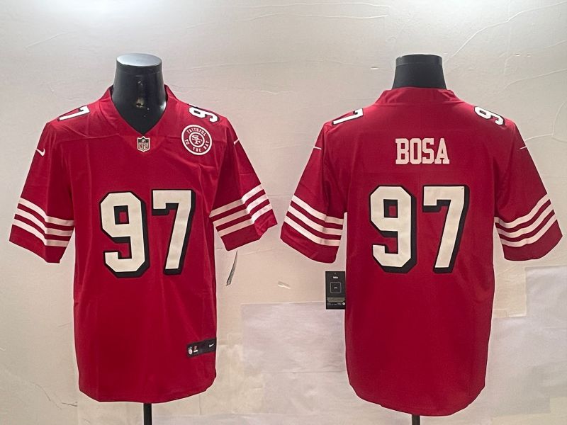 Men San Francisco 49ers #97 Bosa Red Throwback Second generation 2024 Nike Limited NFL Jersey style 4->san francisco 49ers->NFL Jersey